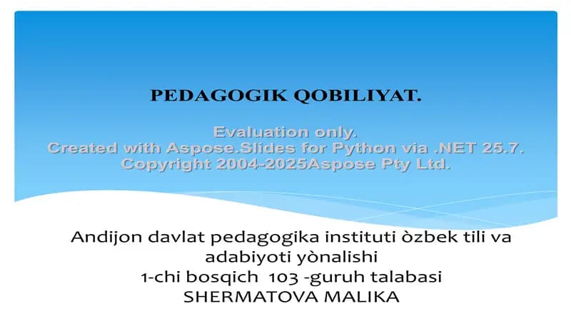 PЕDАGОGIK QОBILIYAT
