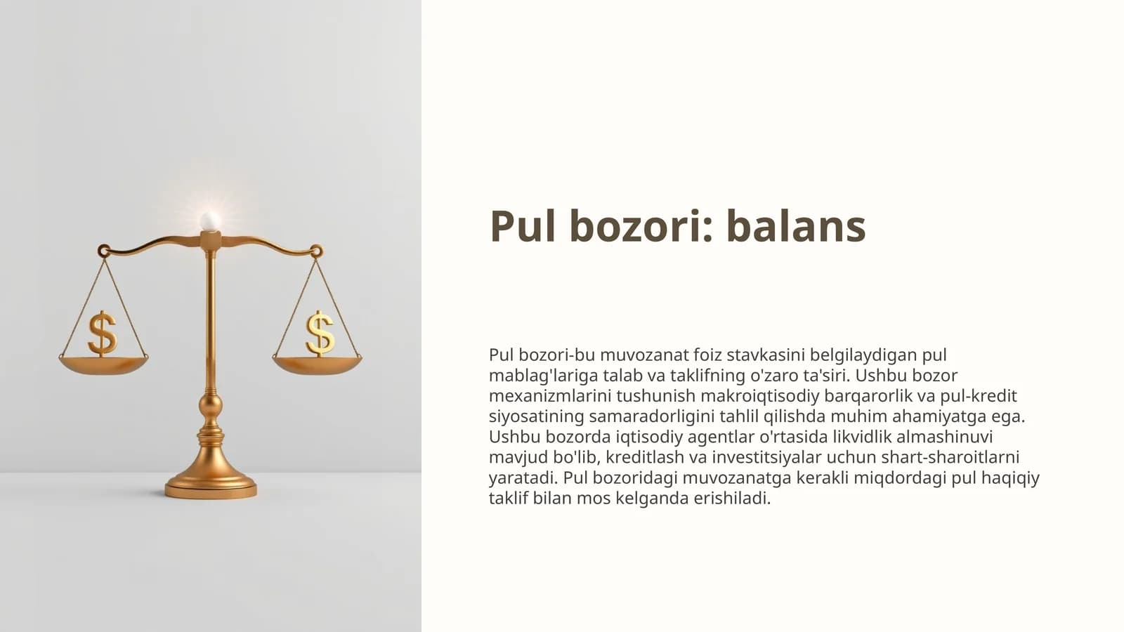 Pul bozori: balans