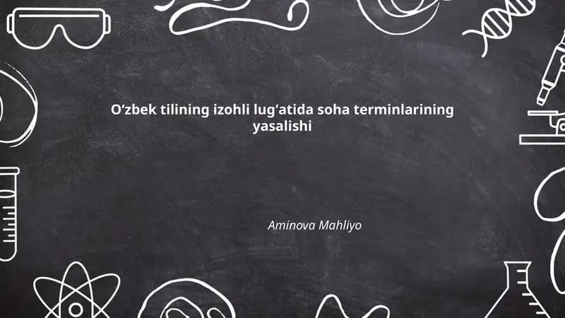 Izohli lugʻatlarda soha terminlarining yasalishi