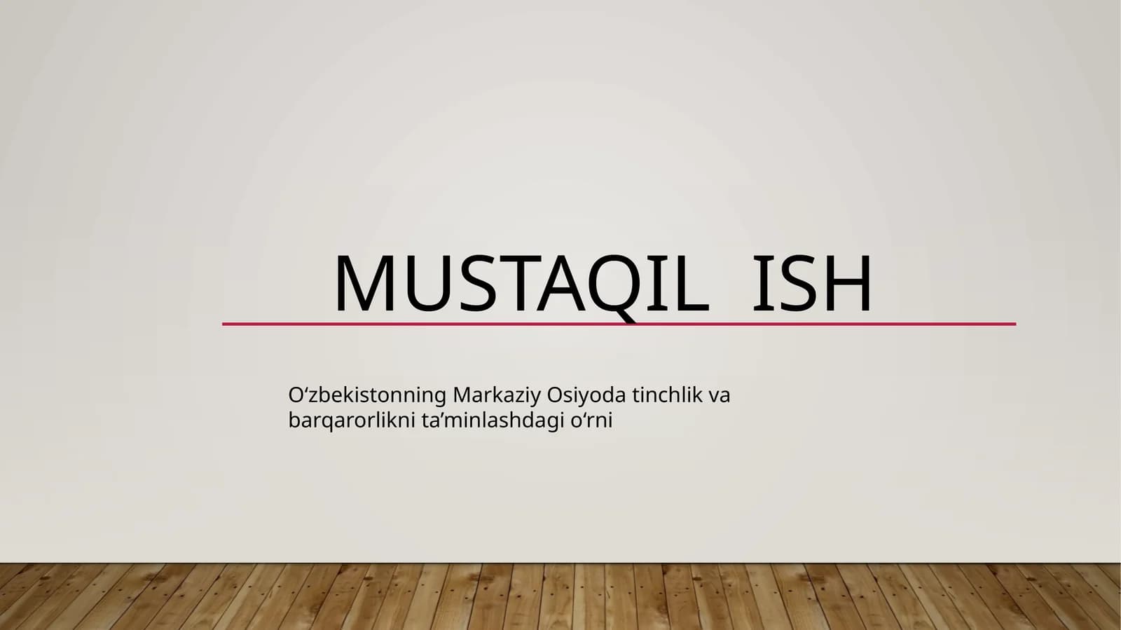 Oʻzbekistonning Markaziy Osiyo dasturining tuzilishi