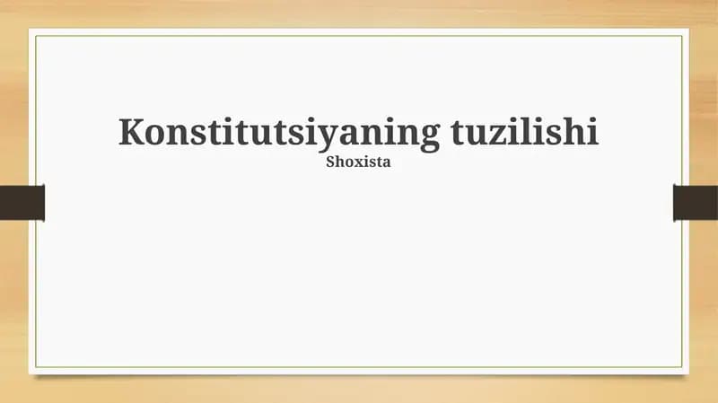 Konstitutsiyaning tuzilishi