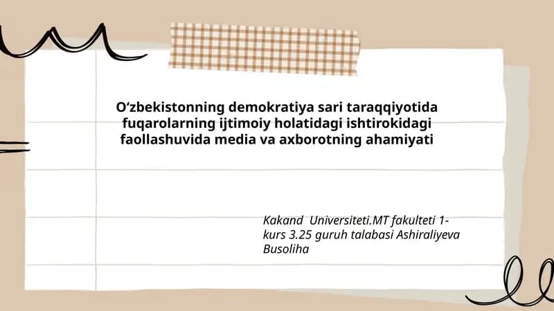 Oʻzbekistonning demokratiya sari taraqqiyoti