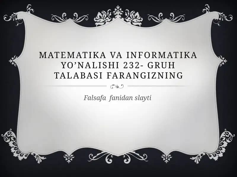 Falsafa fanidan slayt