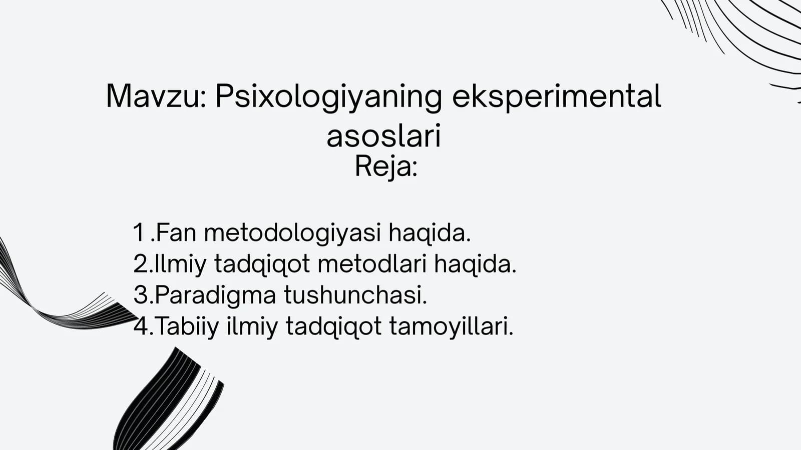 Psixologiyaning eksperimental asoslari