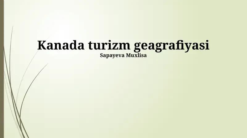 Kanada turizm geagrafiyasi