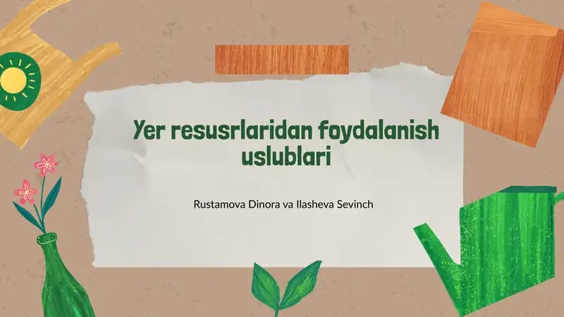 Yer resusrlaridan foydalanish uslublari