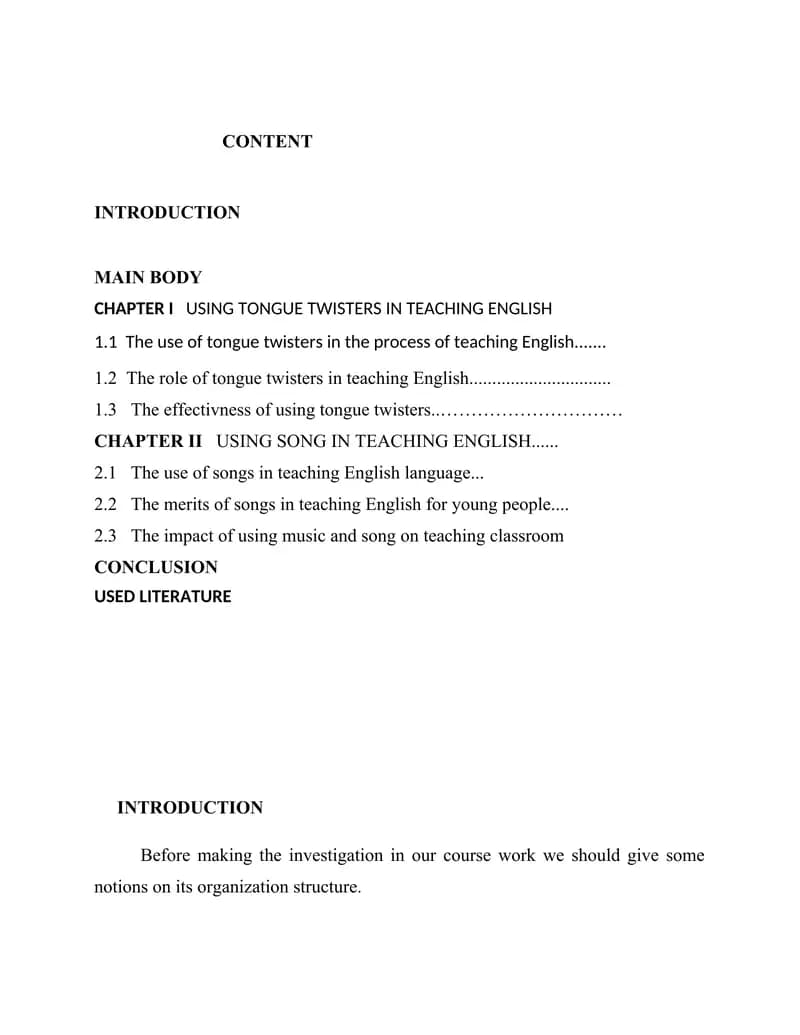 THEME: USING TONGUE  TWISTERS AND SONG IN TEACHING ENGLISH