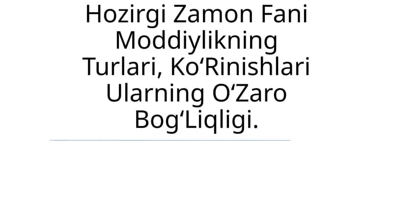 Zamonaviy Moddiylik va Uning Turlari