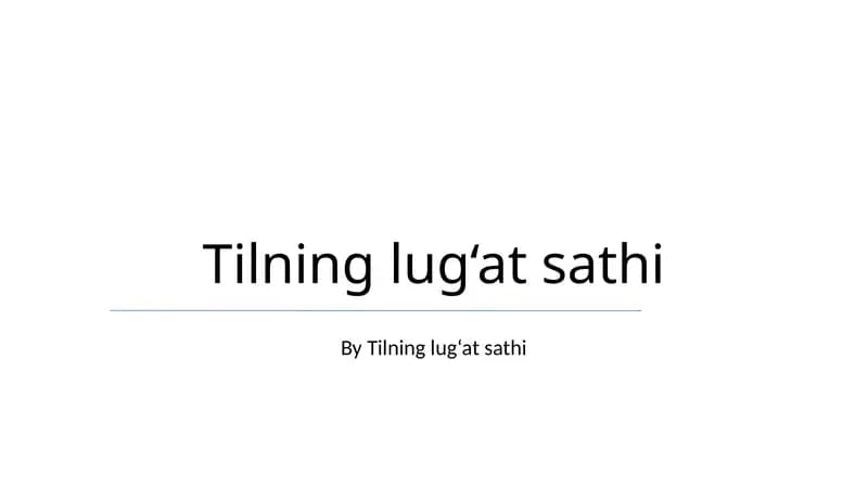 Tilning lug‘at sathi
