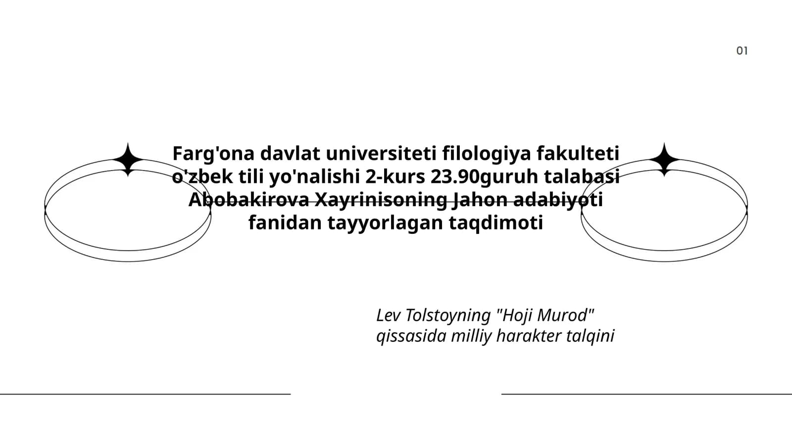 Lev Tolstoyning "Hoji Murod" qissasida milliy harakter talqini