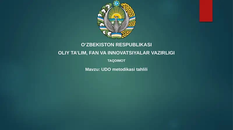 UDO metodikasi tahlili