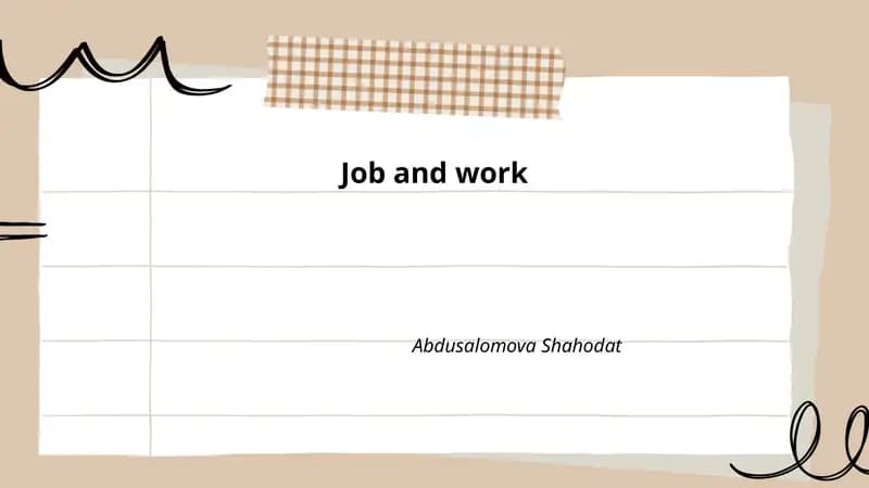 Job and work