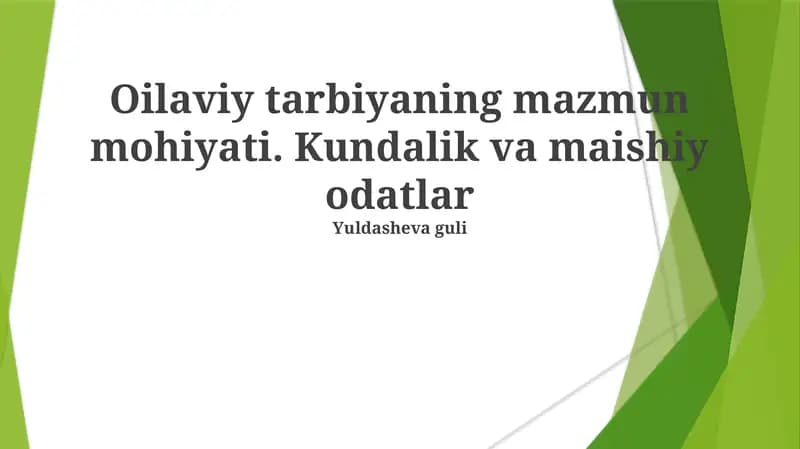 Oilaviy Tarbiya