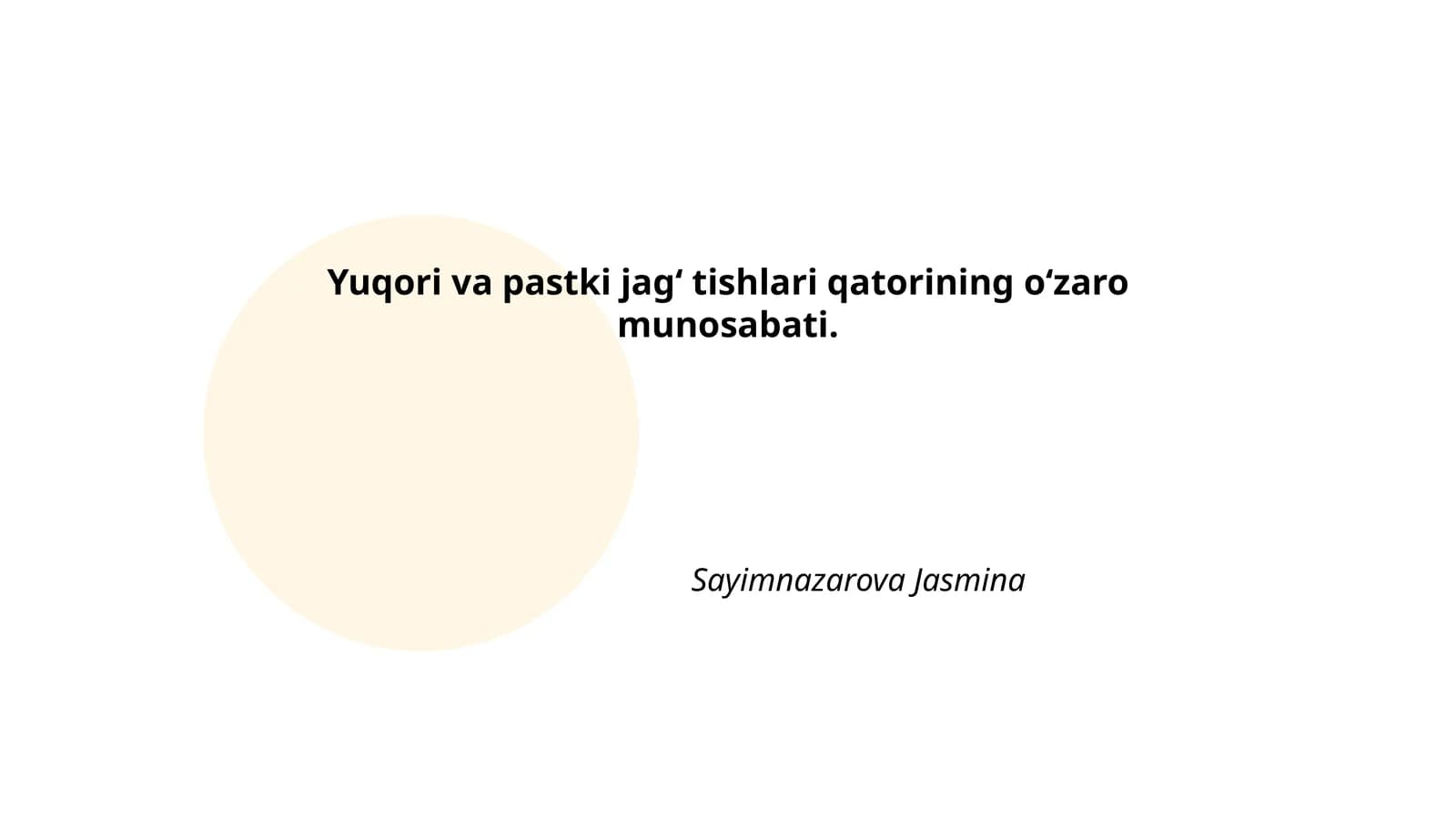 Yuqori va pastki jag‘ tishlarining funksional anatomiyasi