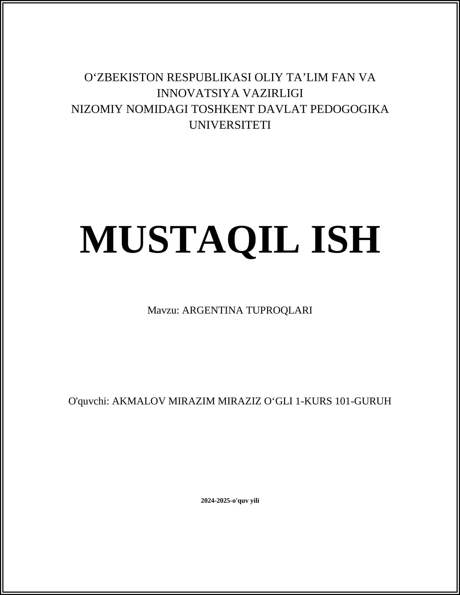 ARGENTINA TUPROQLARI