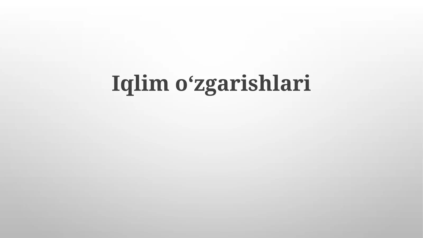 Iqlimoʻzgarishlari