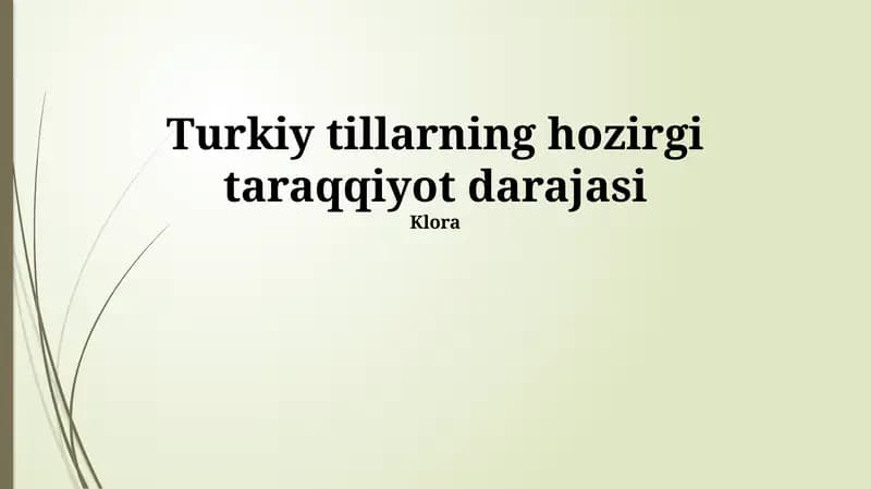 Turk tillarining taqdiri va kelajagi