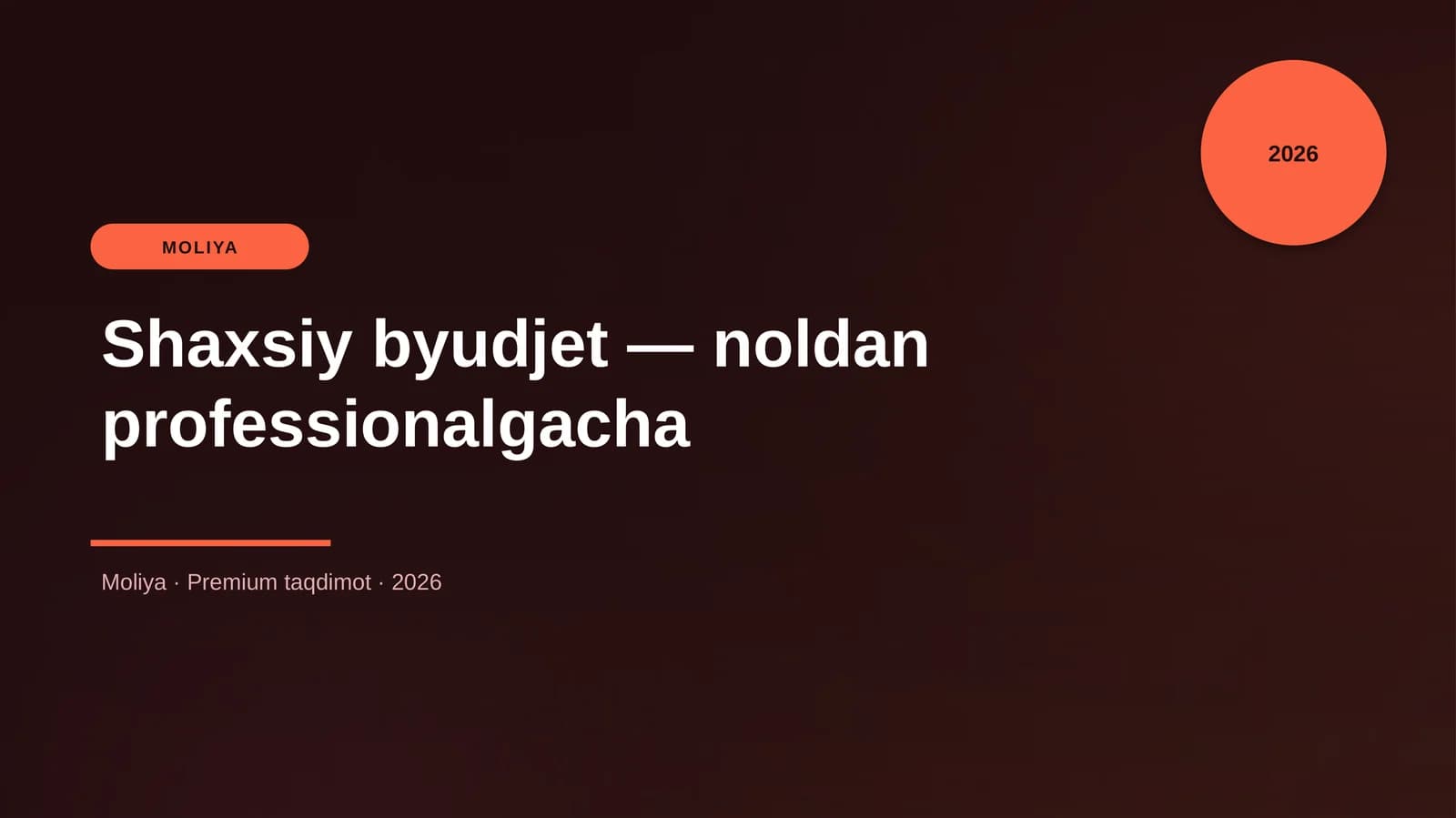 Shaxsiy byudjet — noldan professionalgacha