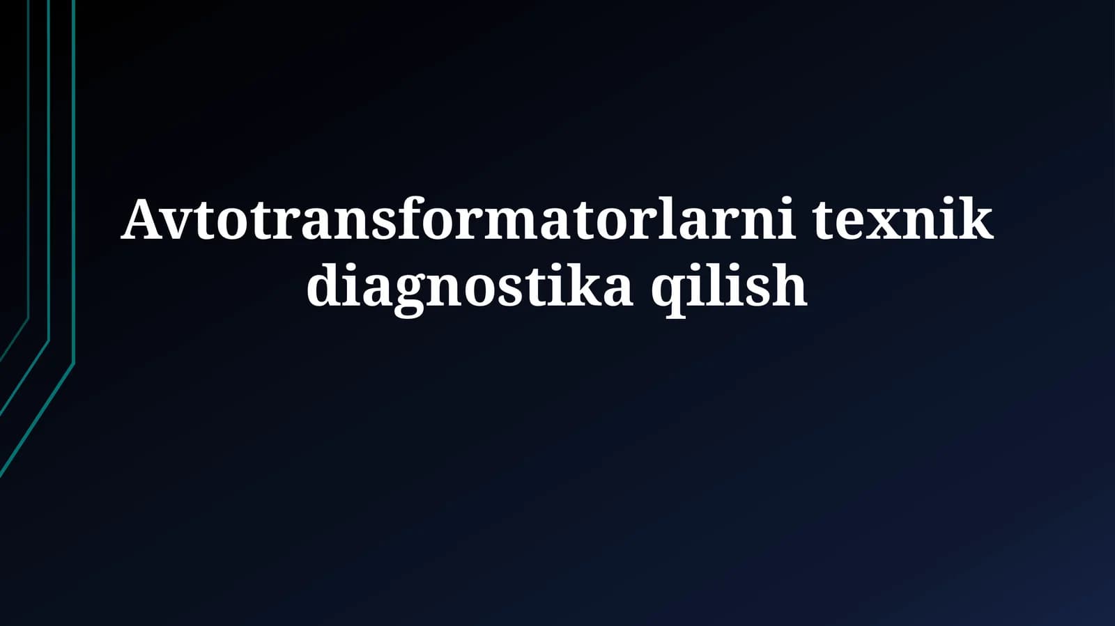 Avtotransformatorlarni texnikdiagnostikaqilish