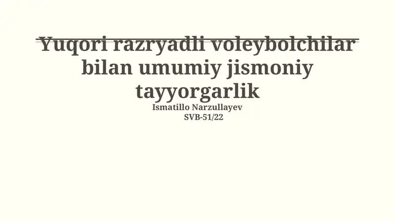 Umumiy jismoniy tayyorgarlik
