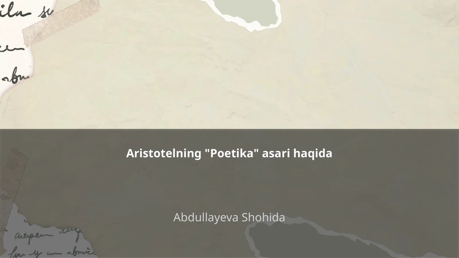 Aristotelning "Poetika" asari haqida