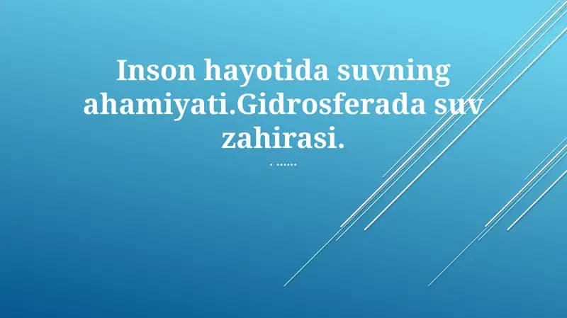 Yer sharining suv zahiralari