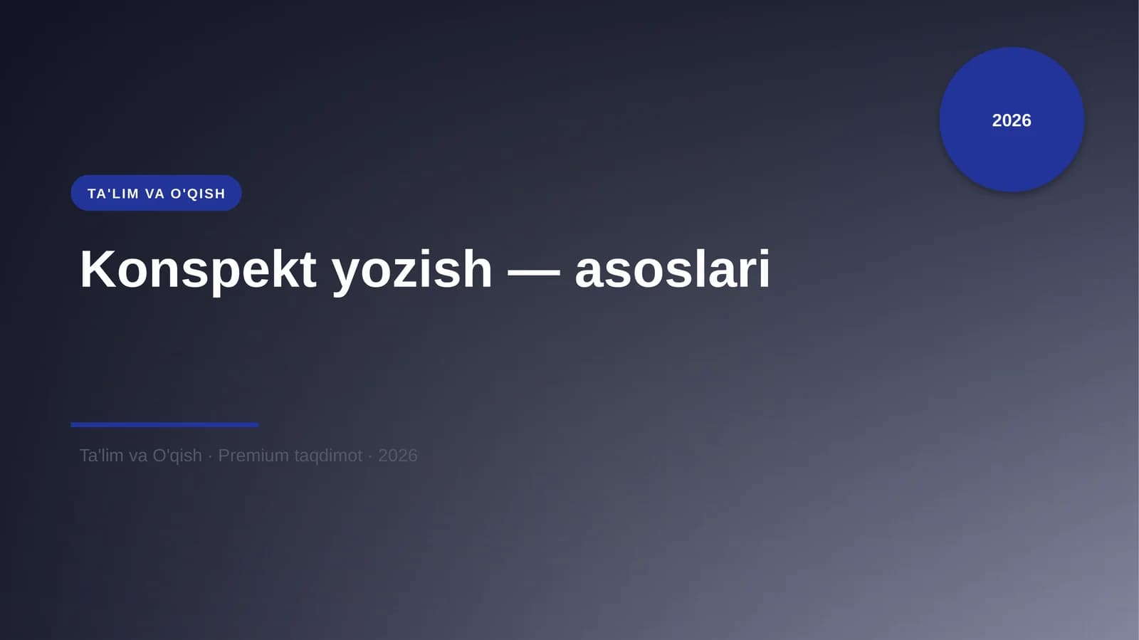 Konspekt yozish — asoslari