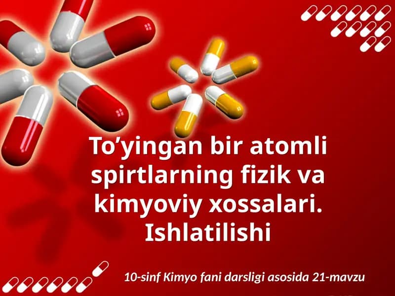 Spirtlar xossalari