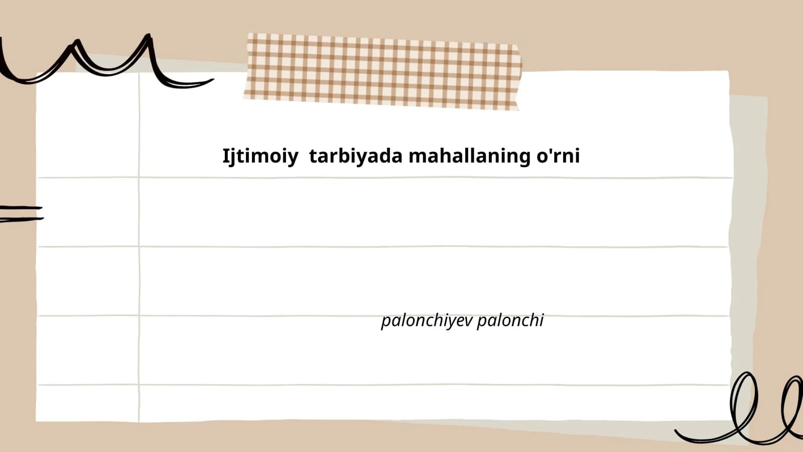 Mahalla va uning ijtimoiy tarbiyada tutgan o‘rni