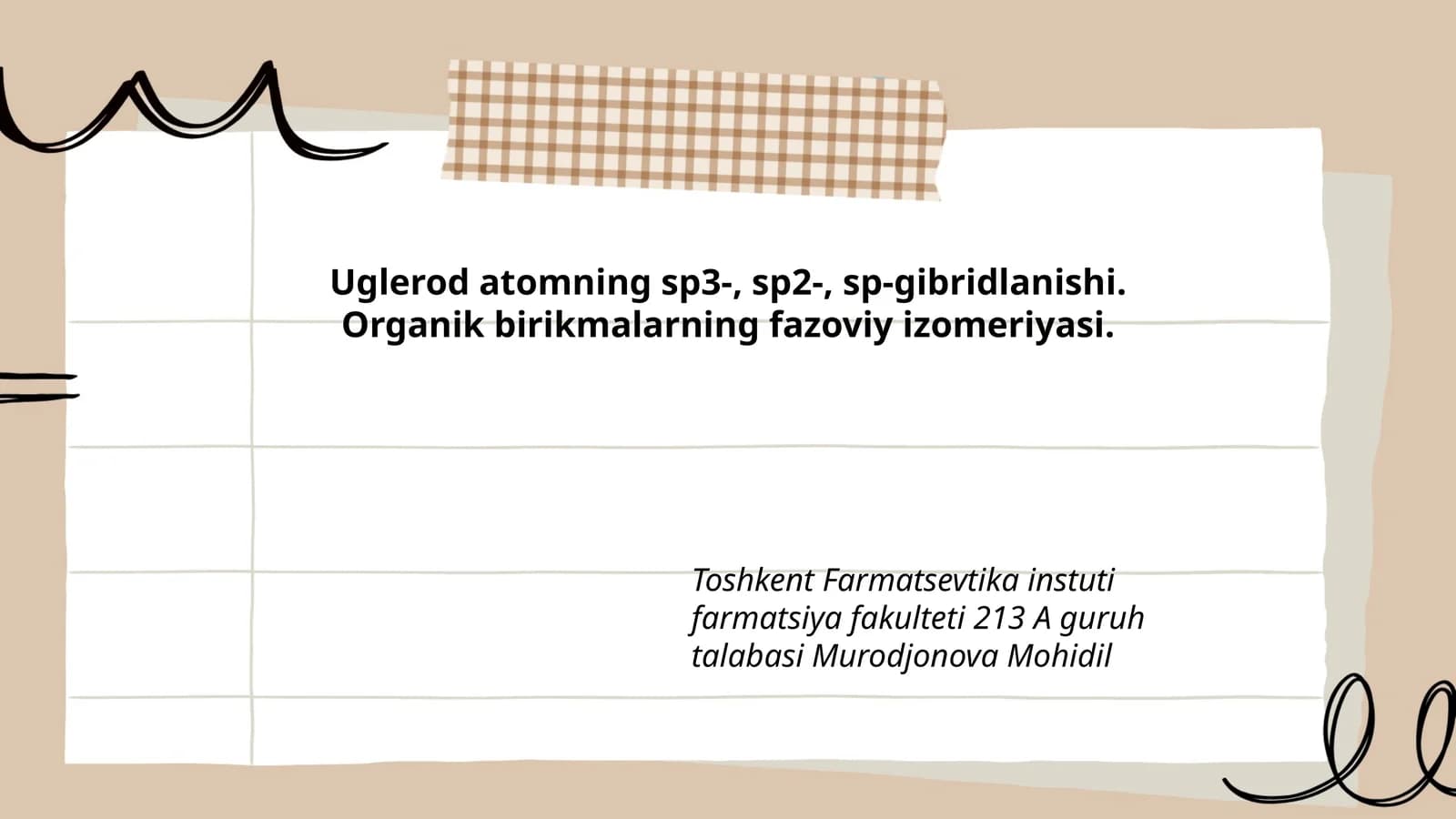 Organik birikmalarning fazoviy izomeriyasi