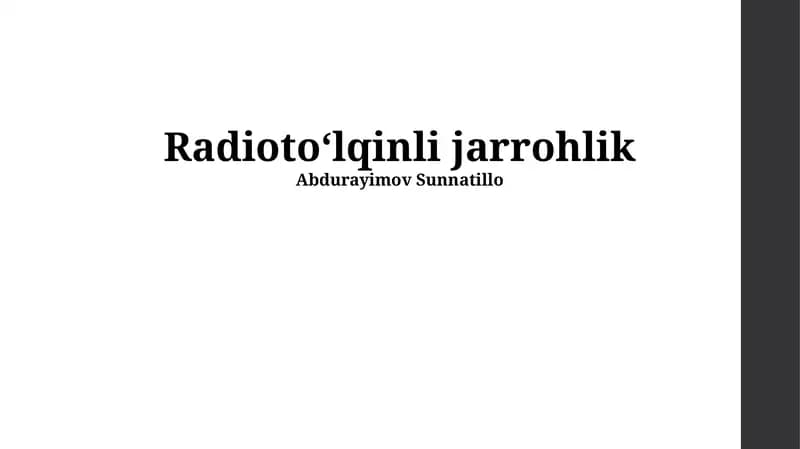 Radiotoʻlqinli jarrohlik