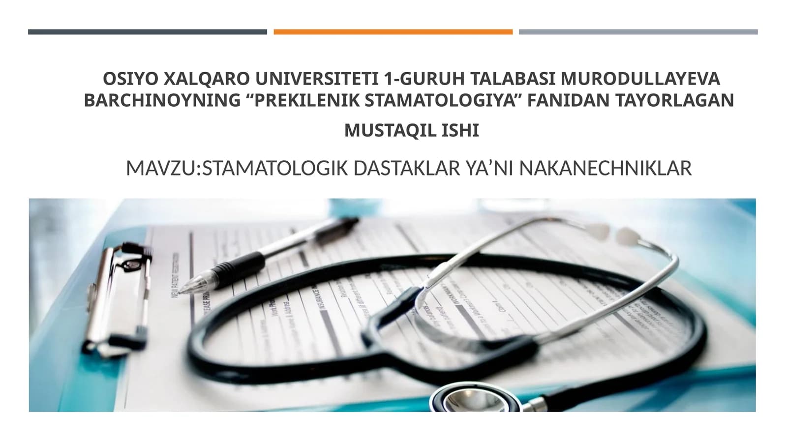 PREKILENIK STAMATOLOGIYA