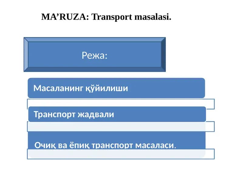 Transport masalasi