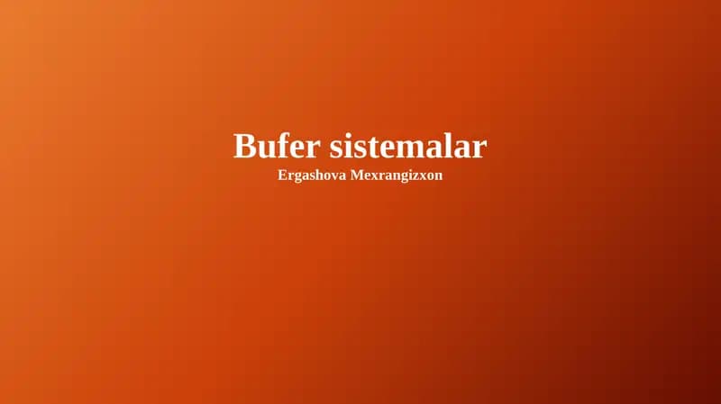 Buffer sistemalar