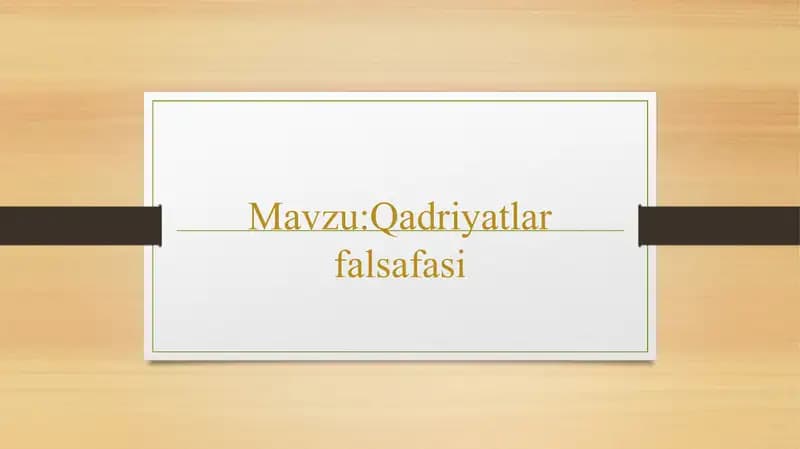 Qadriyatlarfalsafasi