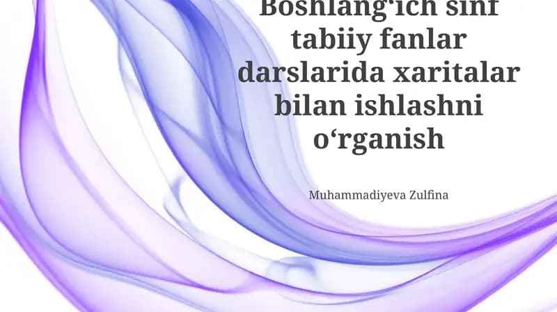 Xaritlar bilan ishlashni oʻrganish