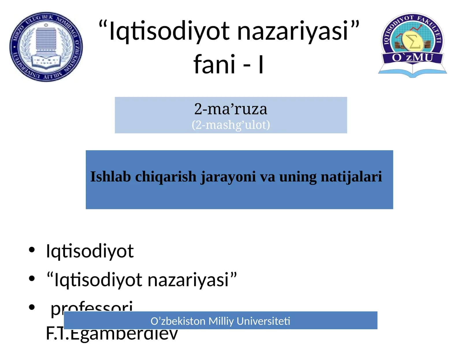 Iqtisodiyot nazariyasi