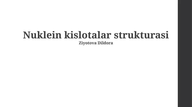 Nuklein kislotalar strukturasi