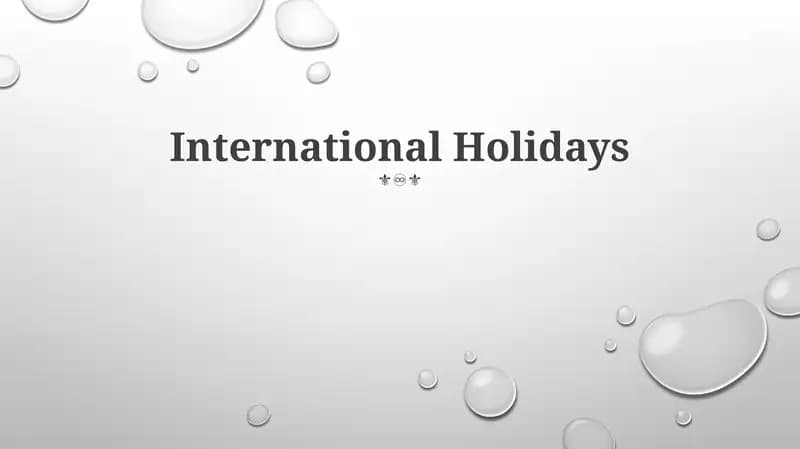 International Holidays