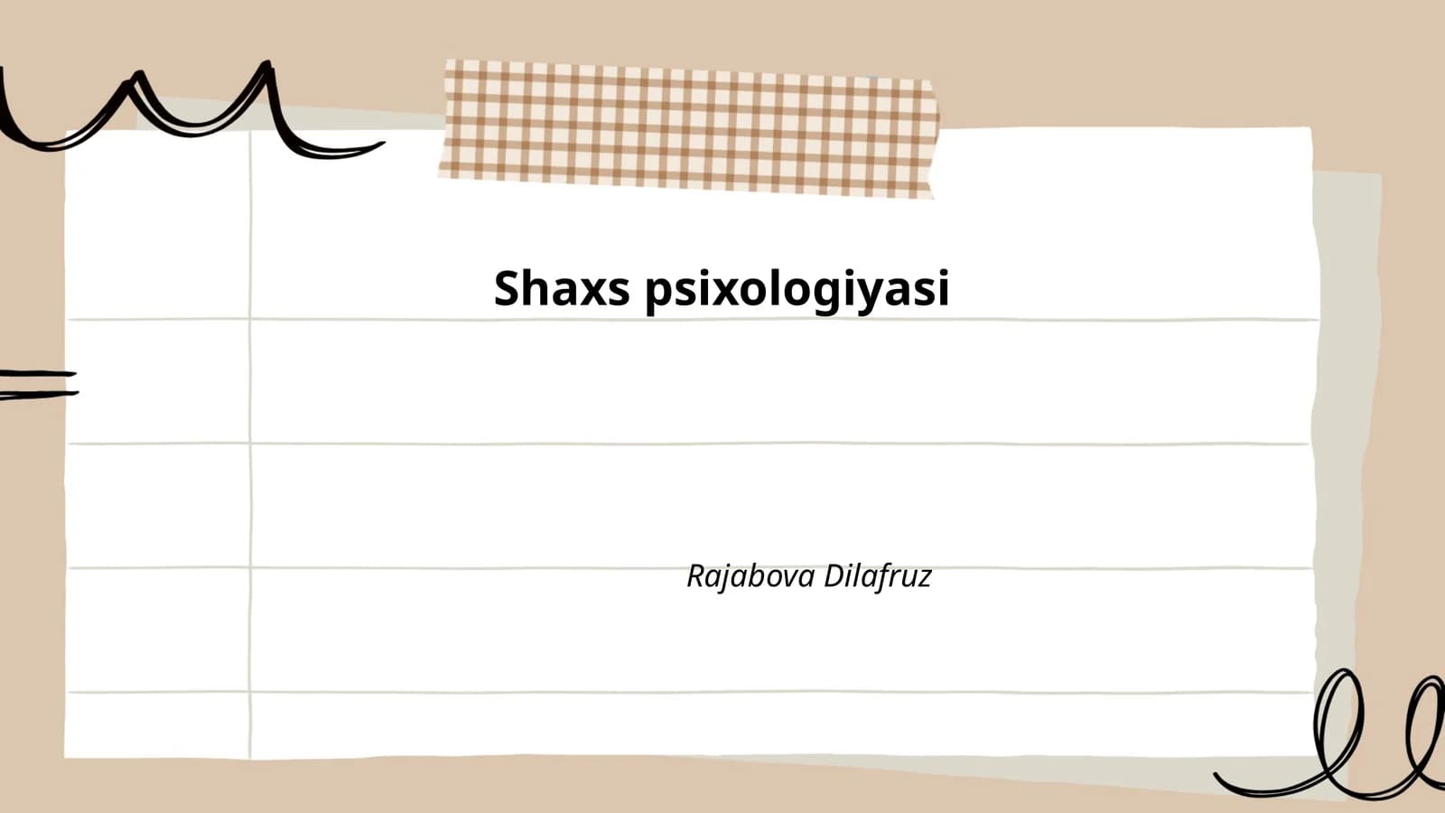 Shaxs psixologiyasi