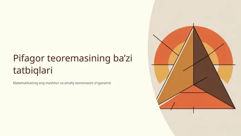 Pifagor teoremasining ba’zi tatbiqlari