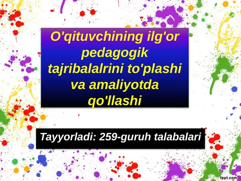 Pedagogik ma’lumotlarni ajratish va o'rgatish