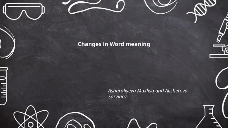 Changes in Word meaning