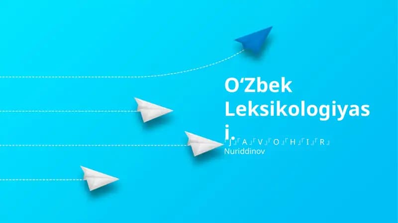 Oʻzbek Leksikologiyasi