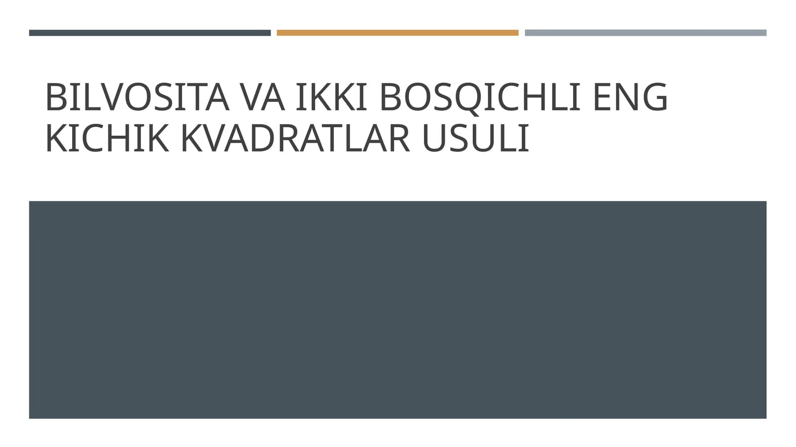Indirect va ikki bosqichli eng kichik kvadratlar usuli