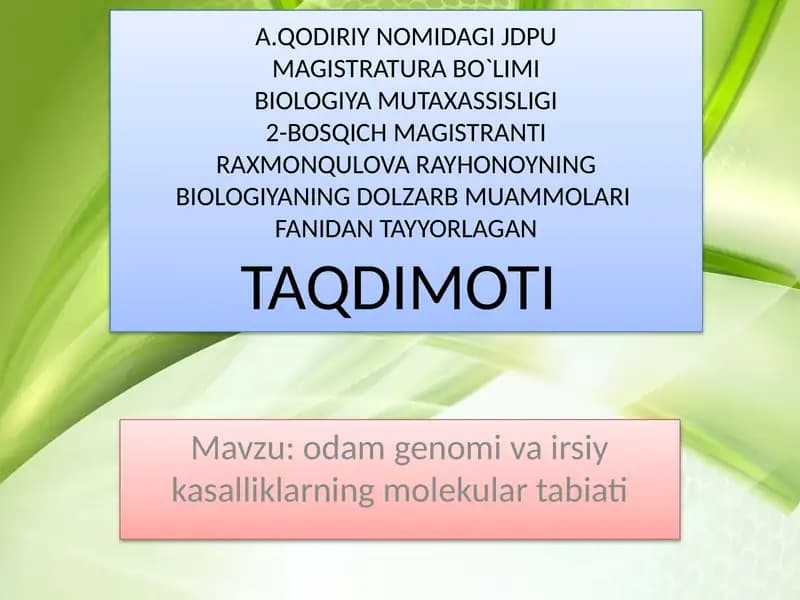 Odam genetikasi