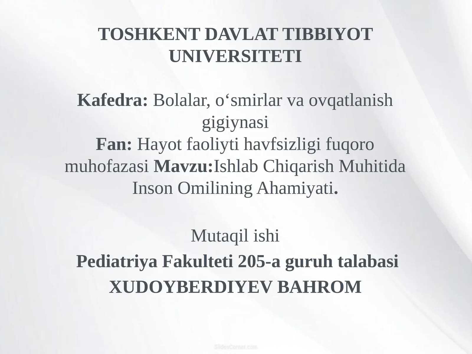 Ishlab Chiqarish Muhitida Inson Omilining Ahamiyati