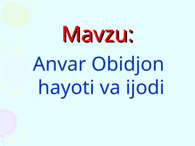 Anvar Obidjon