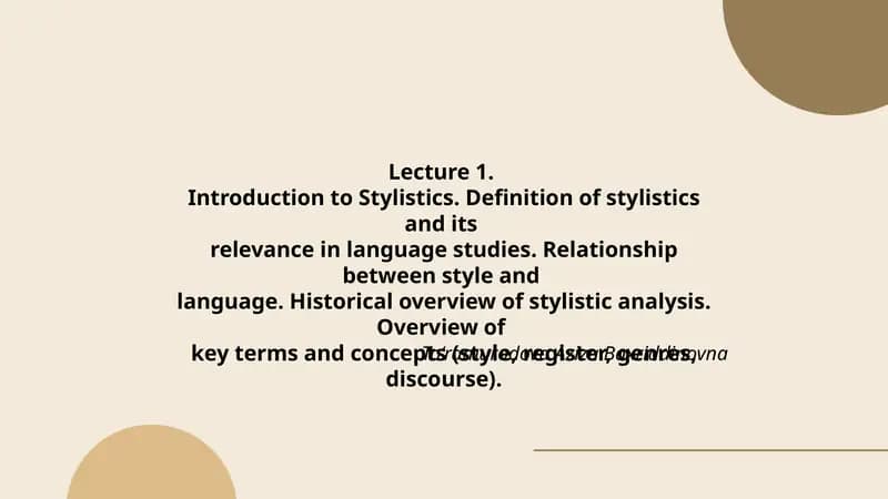 Introduction to Stylistics