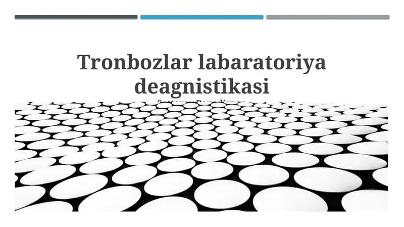 Trombozlar labaratoriya deagnistikasi